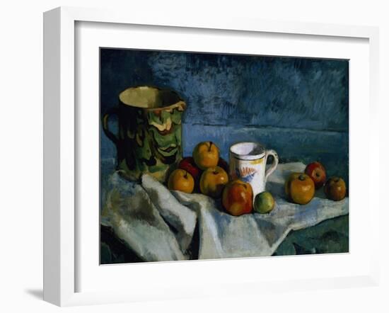 Still Life with Apples, Cup and Pitcher-Paul Cézanne-Framed Giclee Print