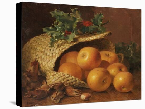 Still Life with Apples, Hazelnuts and Holly, 1898-Eloise Harriet Stannard-Stretched Canvas