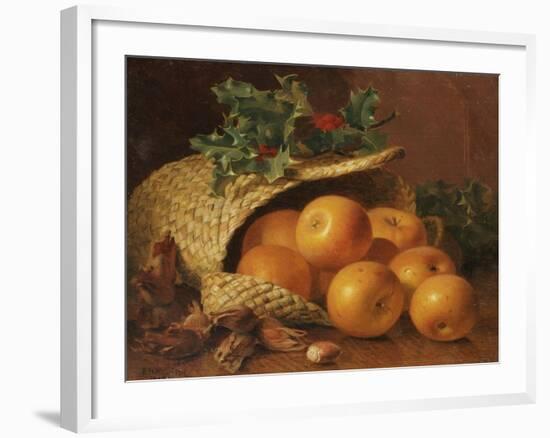 Still Life with Apples, Hazelnuts and Holly, 1898-Eloise Harriet Stannard-Framed Giclee Print