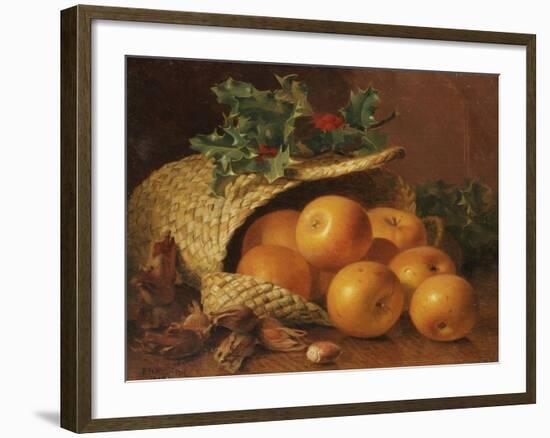 Still Life with Apples, Hazelnuts and Holly, 1898-Eloise Harriet Stannard-Framed Giclee Print