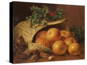 Still Life with Apples, Hazelnuts and Holly, 1898-Eloise Harriet Stannard-Stretched Canvas