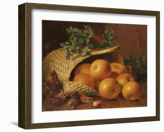 Still Life with Apples, Hazelnuts and Holly, 1898-Eloise Harriet Stannard-Framed Giclee Print