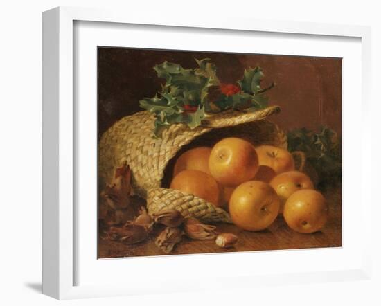 Still Life with Apples, Hazelnuts and Holly, 1898-Eloise Harriet Stannard-Framed Giclee Print