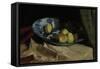 Still Life with Apples in a Delft Blue Bowl-Willem de Zwart-Framed Stretched Canvas