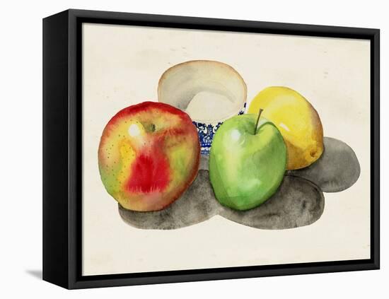 Still Life with Apples & Lemon II-Alicia Ludwig-Framed Stretched Canvas