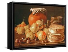 Still Life with Apples, Nuts, Pears, and Boxes of Sweets-Luis Egidio Melendez-Framed Stretched Canvas