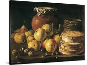 Still Life with Apples, Walnuts, Pot and Boxes of Sweetmeats-Luís Meléndez O Menéndez-Stretched Canvas