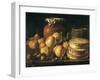 Still Life with Apples, Walnuts, Pot and Boxes of Sweetmeats-Luís Meléndez O Menéndez-Framed Art Print