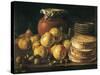 Still Life with Apples, Walnuts, Pot and Boxes of Sweetmeats-Luís Meléndez O Menéndez-Stretched Canvas