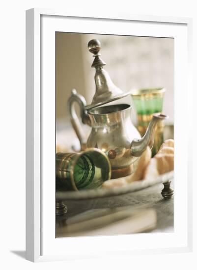 Still Life with Arabian Teapot and Tea Glasses-Frederic Vasseur-Framed Photographic Print