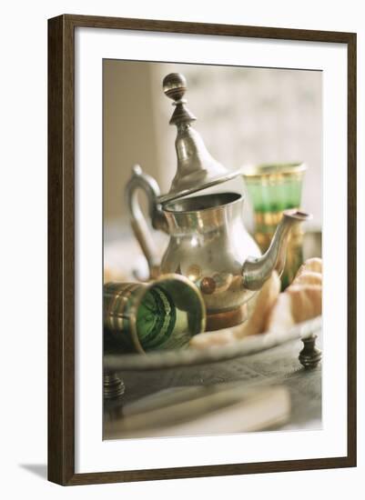 Still Life with Arabian Teapot and Tea Glasses-Frederic Vasseur-Framed Photographic Print