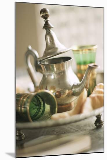 Still Life with Arabian Teapot and Tea Glasses-Frederic Vasseur-Mounted Photographic Print