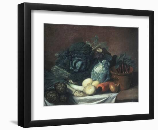 Still Life with Artichokes, Asparagus and Cabbage-Gabriel Germain Joncherie-Framed Giclee Print