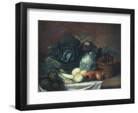 Still Life with Artichokes, Asparagus and Cabbage-Gabriel Germain Joncherie-Framed Giclee Print