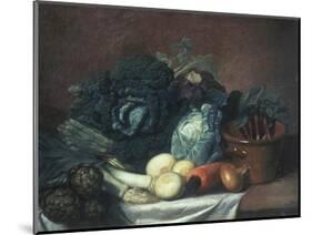 Still Life with Artichokes, Asparagus and Cabbage-Gabriel Germain Joncherie-Mounted Giclee Print