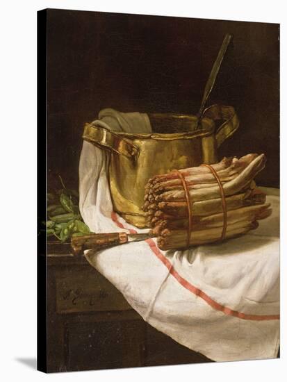 Still Life with Asparagus, 1881-Francois Bonvin-Stretched Canvas