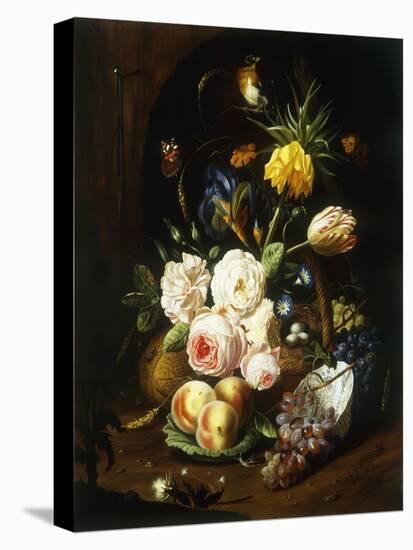 Still Life with Assorted Flowers-Josef Holstayn-Stretched Canvas