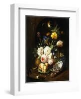 Still Life with Assorted Flowers-Josef Holstayn-Framed Giclee Print