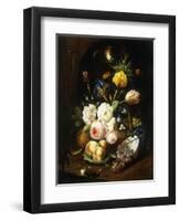 Still Life with Assorted Flowers-Josef Holstayn-Framed Premium Giclee Print