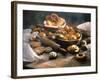Still Life with Assorted Rolls and Pretzels-null-Framed Photographic Print