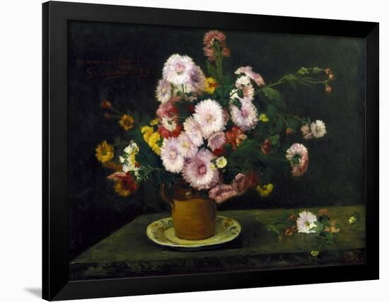 Still Life with Asters, 1859-Gustave Courbet-Framed Giclee Print