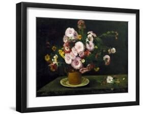 Still Life with Asters, 1859-Gustave Courbet-Framed Giclee Print