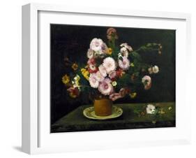 Still Life with Asters, 1859-Gustave Courbet-Framed Giclee Print