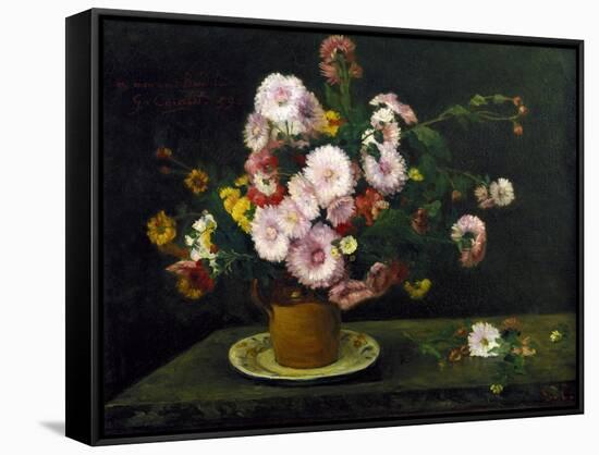 Still Life with Asters, 1859-Gustave Courbet-Framed Stretched Canvas