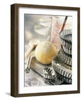 Still Life with Ball of Pastry and Various Baking Utensils-Jean-francois Rivière-Framed Photographic Print