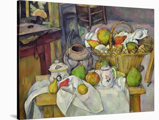 Still Life with Basket, 1888-90-Paul Cézanne-Stretched Canvas
