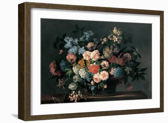 Still Life with Basket of Flowers, C.1690-Jean-Baptiste Monnoyer-Framed Giclee Print