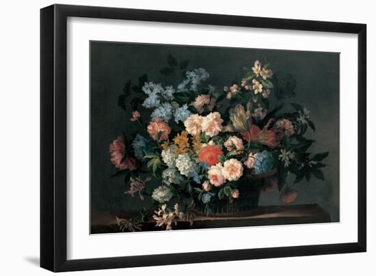 Still Life with Basket of Flowers, C.1690-Jean-Baptiste Monnoyer-Framed Giclee Print