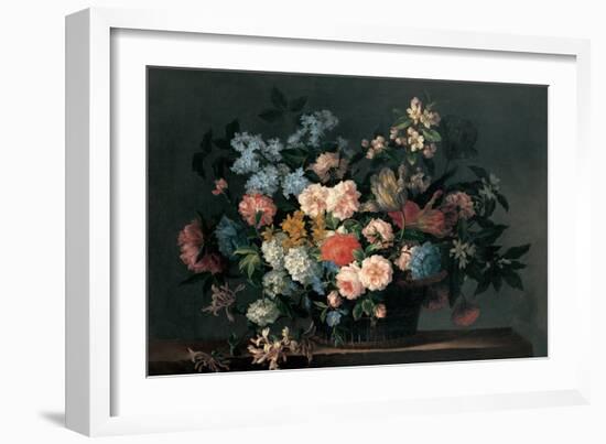 Still Life with Basket of Flowers, C.1690-Jean-Baptiste Monnoyer-Framed Giclee Print