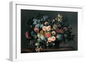 Still Life with Basket of Flowers, C.1690-Jean-Baptiste Monnoyer-Framed Giclee Print