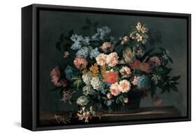 Still Life with Basket of Flowers, C.1690-Jean-Baptiste Monnoyer-Framed Stretched Canvas