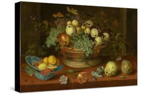 Still Life with Basket of Fruit, 1622-Balthasar van der Ast-Stretched Canvas