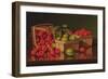 Still Life with Basket of Plums (Oil on Canvas)-Levi Wells Prentice-Framed Giclee Print