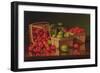 Still Life with Basket of Plums (Oil on Canvas)-Levi Wells Prentice-Framed Giclee Print