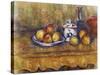 Still Life with Blue Bottle and Sugar Bowl-Paul Cézanne-Stretched Canvas