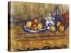 Still Life with Blue Bottle and Sugar Bowl-Paul Cézanne-Stretched Canvas