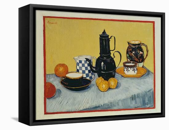 Still Life with Blue Enamel Coffeepot, Earthenware and Fruit, 1888-Vincent van Gogh-Framed Stretched Canvas