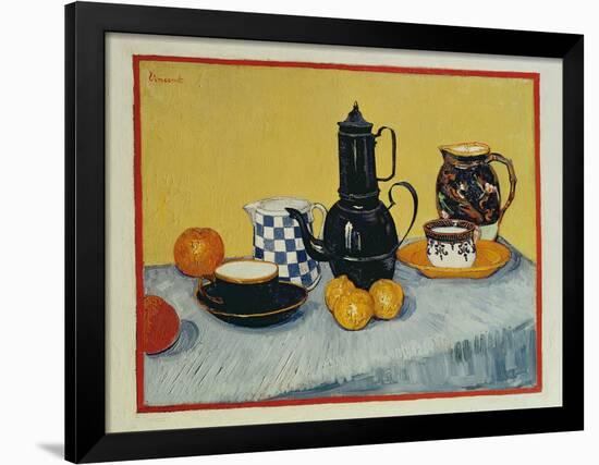 Still Life with Blue Enamel Coffeepot, Earthenware and Fruit, 1888-Vincent van Gogh-Framed Giclee Print