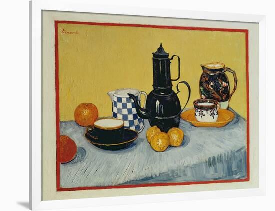 Still Life with Blue Enamel Coffeepot, Earthenware and Fruit, 1888-Vincent van Gogh-Framed Giclee Print