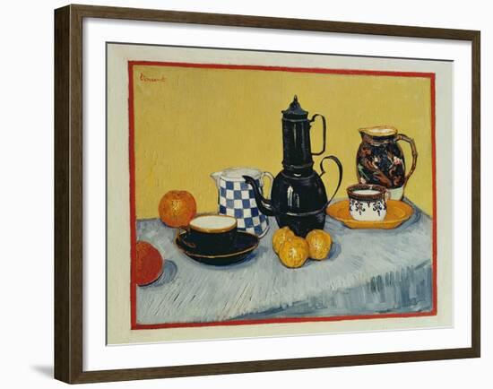 Still Life with Blue Enamel Coffeepot, Earthenware and Fruit, 1888-Vincent van Gogh-Framed Giclee Print