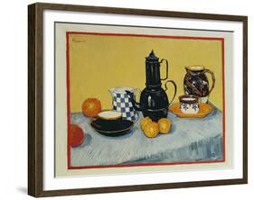Still Life with Blue Enamel Coffeepot, Earthenware and Fruit, 1888-Vincent van Gogh-Framed Giclee Print