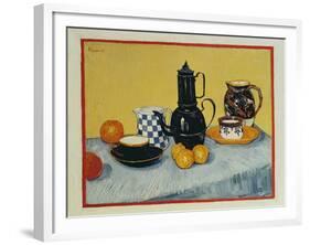 Still Life with Blue Enamel Coffeepot, Earthenware and Fruit, 1888-Vincent van Gogh-Framed Giclee Print