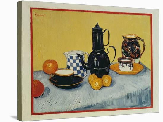 Still Life with Blue Enamel Coffeepot, Earthenware and Fruit, 1888-Vincent van Gogh-Stretched Canvas