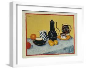 Still Life with Blue Enamel Coffeepot, Earthenware and Fruit, 1888-Vincent van Gogh-Framed Giclee Print