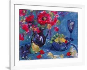 Still Life with Blue Glass, 1999-Sylvia Paul-Framed Giclee Print