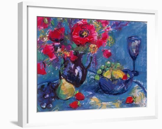 Still Life with Blue Glass, 1999-Sylvia Paul-Framed Giclee Print